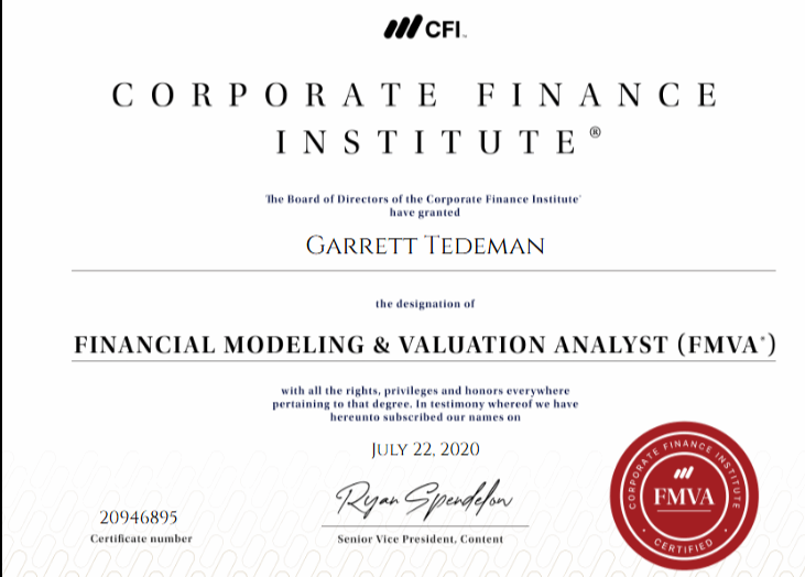 FMVA Certified Badge